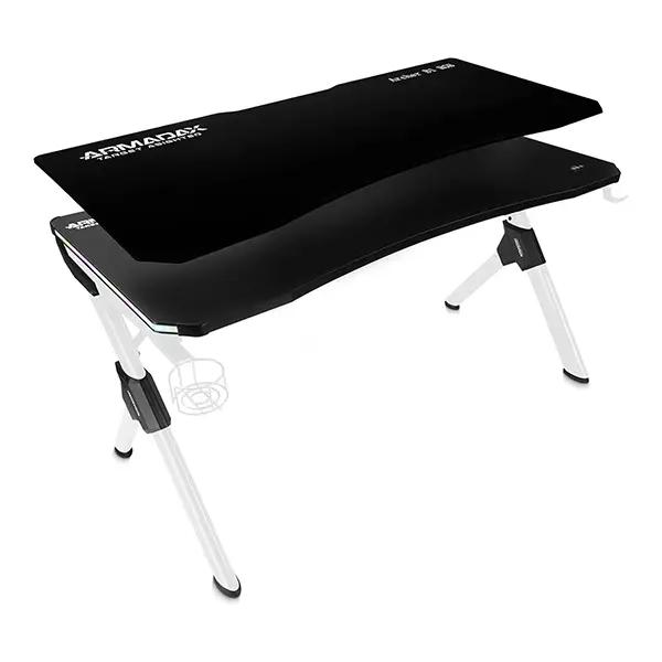 Bureau Gamer ArmadaX Archer B1 RGB 150cm Blanc - Vue 3