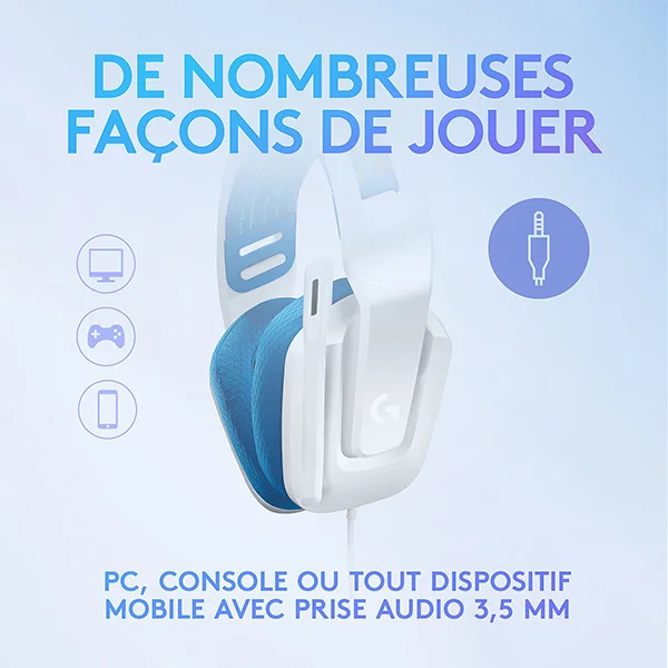 Casque Gaming Logitech G335 (Blanc)