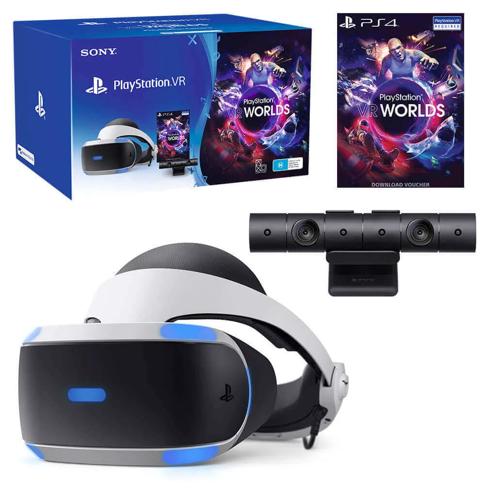 Pack Sony PlayStation VR avec Casque VR + Caméra + VR Worlds (Voucher)
