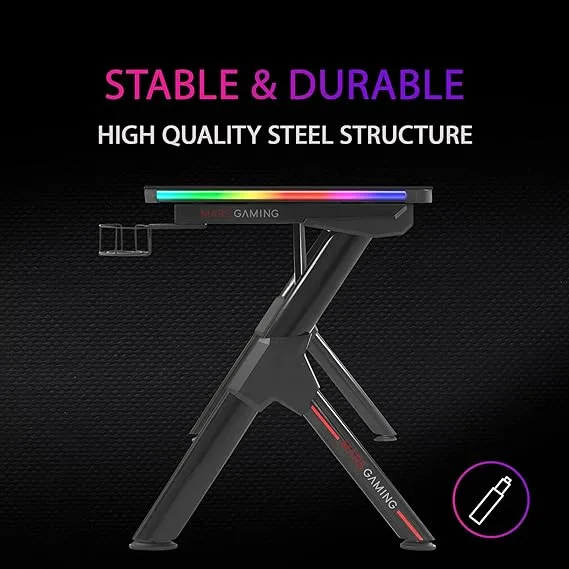 Bureau Gaming RGB – Mars Gaming MGDXLRGB – NOIR | Prix Maroc - Vue 4